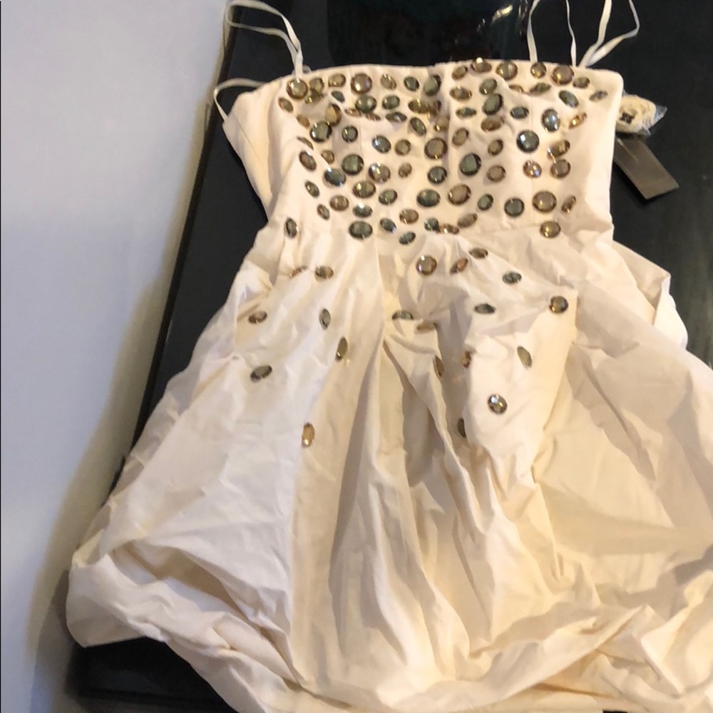BCBG Taffeta w/ stones dress Size 4 Color Corozo